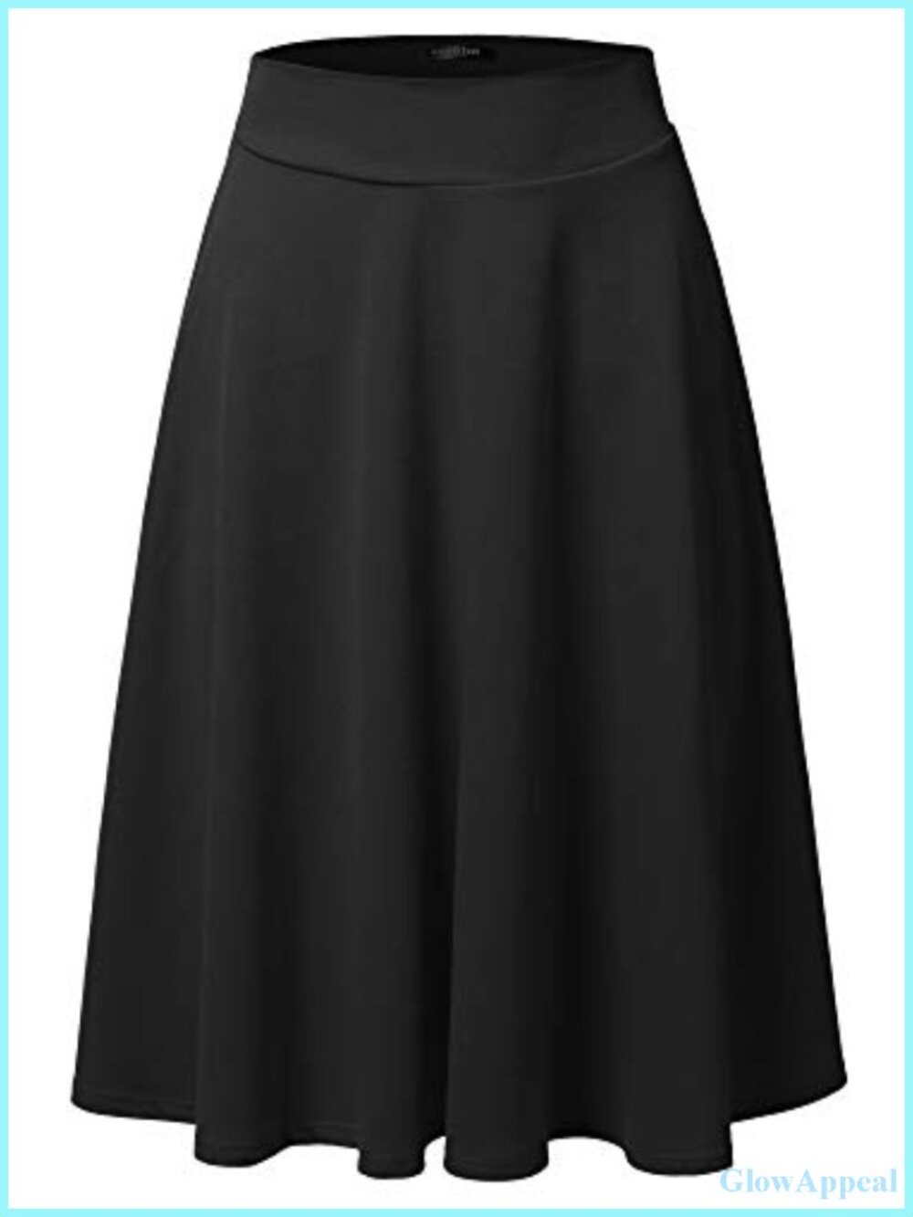 A-Line Midi Skirt High Waisted Stretchy Flare